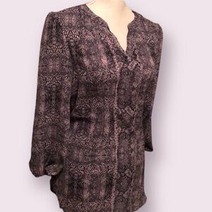 Briana & Em tunic, black and mauve, Sm